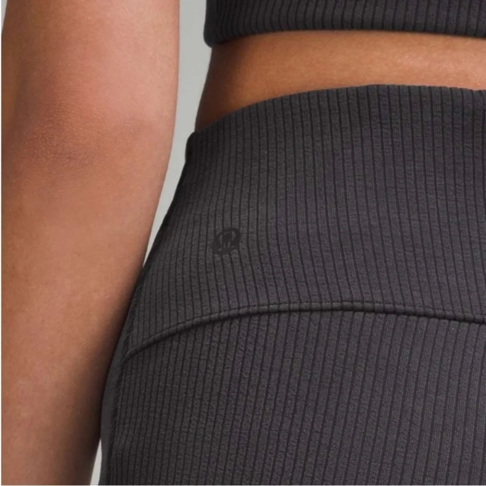 LULULEMON Black Ribbed Softstreme Flare Pant - Picture 4 of 9